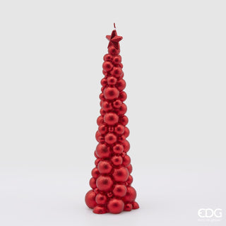 EDG Enzo De Gasperi Christmas Tree Sphere Candle H30 cm Red