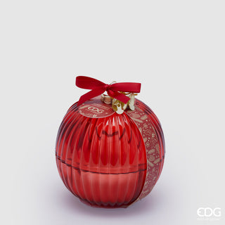 EDG Enzo De Gasperi Candela Sfera in Vetro Frutti di Bosco D11 cm Rosso