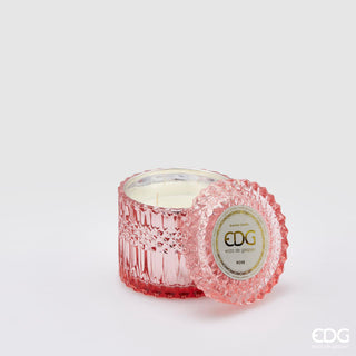 EDG Enzo De Gasperi candela Crystal New H10.5 cm Red Rose
