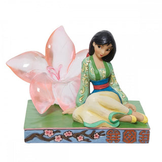 Enesco Figura colorida de Mulan con flor de cerezo en resina