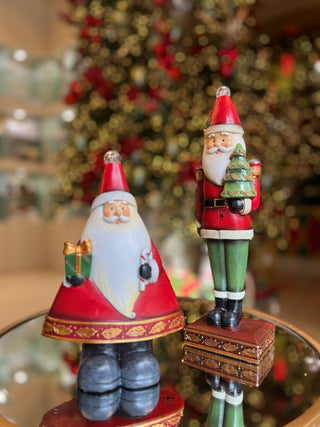 L'Oca Nera Decorazione Natalizia Babbo Natale con Albero e Led H32 cm