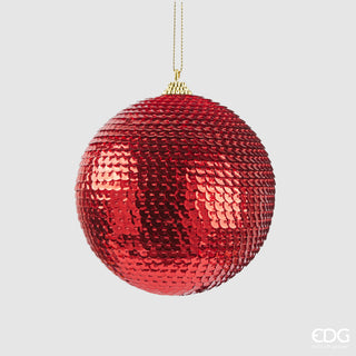 EDG Enzo De Gasperi Pallina di Natale Squame D8 cm Rosso