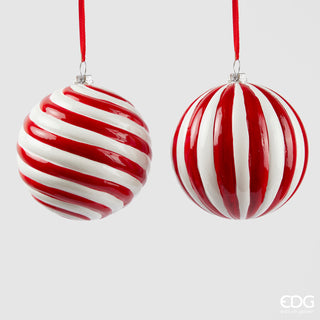 EDG Enzo de Gasperi Set 2 Decorazioni Palla Candy D10 cm