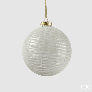 EDG Enzo De Gasperi Pallina di Natale Rete in Vetro D10 cm Bianco