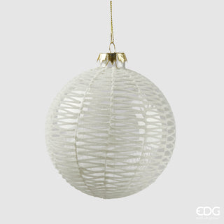 EDG Enzo De Gasperi Pallina di Natale Rete in Vetro D12 cm Bianco