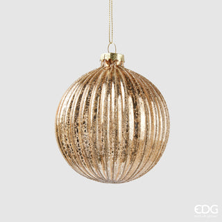 EDG Enzo De Gasperi Christmas Ball Glass Stripes Gold D10