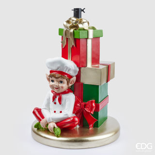 EDG Enzo de Gasperi Base per Albero di Natale Elfo Cuoco H59 cm