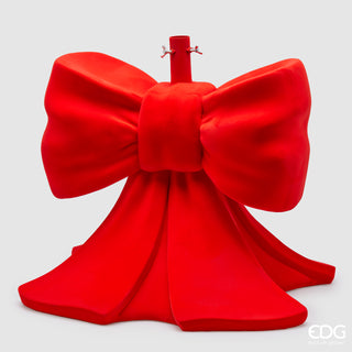 EDG Enzo de Gasperi Christmas Tree Base Large Red Bow in Velvet H57 D50 cm