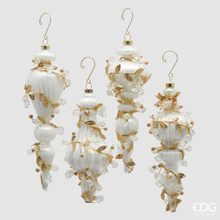 EDG Enzo De Gasperi 4er Set Barock-Spindel-Weihnachtsdekoration H 24 cm