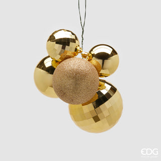 EDG Enzo de Gasperi Weihnachtskugeln Deko-Bund Mirrormix 5 Stück Gold