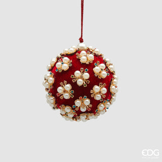 EDG Enzo De Gasperi Rote Elizabeth Weihnachtskugel D8 cm