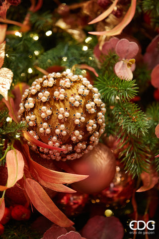 EDG Enzo De Gasperi Elizabeth Gold Weihnachtskugel D12 cm