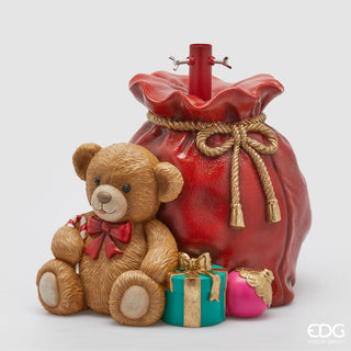 EDG Enzo de Gasperi Geschenktüte mit Weihnachtsbaumständer und Teddybär, H44 x T38 cm