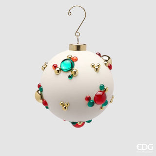 EDG Enzo De Gasperi Pallina di Natale Bolle D10 cm Bianca