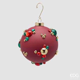 EDG Enzo De Gasperi Pallina di Natale Bolle D10 cm Rossa