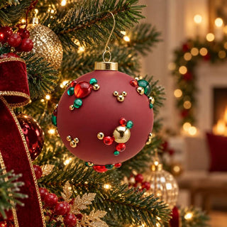 EDG Enzo De Gasperi Pallina di Natale Bolle D10 cm Rossa