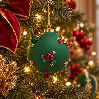 EDG Enzo De Gasperi Pallina di Natale Bolle D10 cm Verde