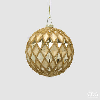 EDG Enzo De Gasperi Pallina di Natale Rombi D8 cm Oro