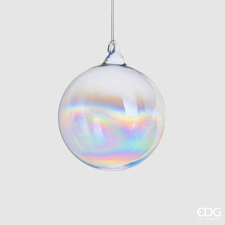 EDG Enzo De Gasperi Pallina di Natale Iride in Vetro Trasparente D10 cm