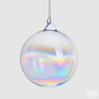 EDG Enzo De Gasperi Iris Weihnachtskugel aus transparentem Glas, 12 cm Durchmesser