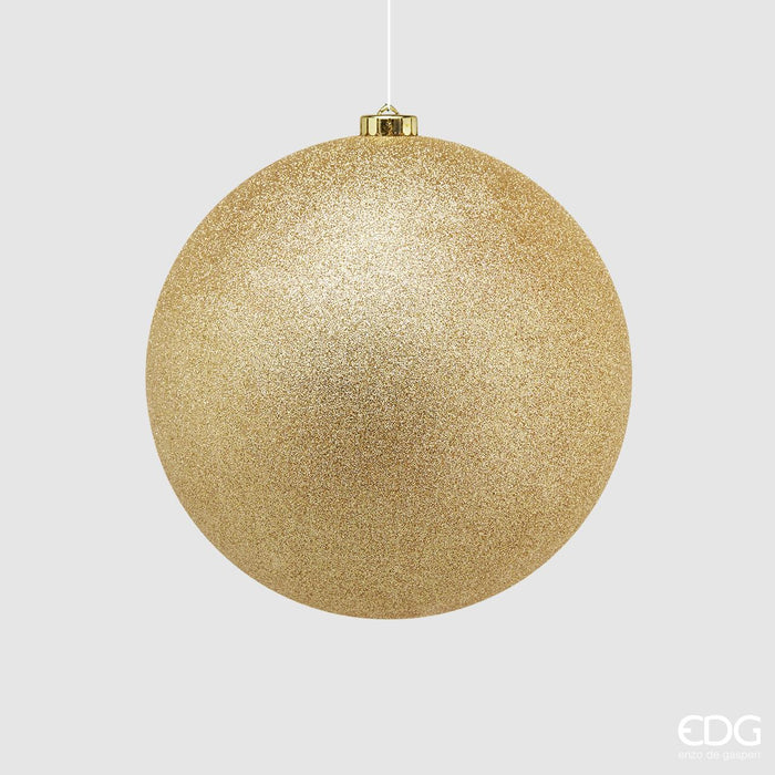 EDG Enzo de Gasperi Pallina di Natale Poly Grande Glitter Oro D20 cm