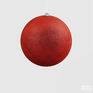 EDG Enzo de Gasperi Large Red Glitter Poly Christmas Bauble D15 cm