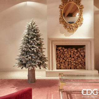 EDG Enzo de Gasperi Merano Pino Árbol de Navidad cubierto de nieve 180 cm sin Led