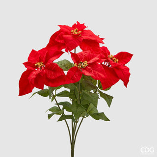 EDG Enzo De Gasperi Mazzo Stelle di Natale Real 5 Fiori H50 cm