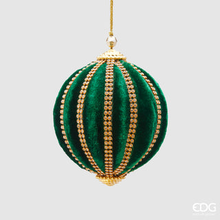 EDG Enzo De Gasperi Velvet Christmas Bauble Segments D10 cm Green