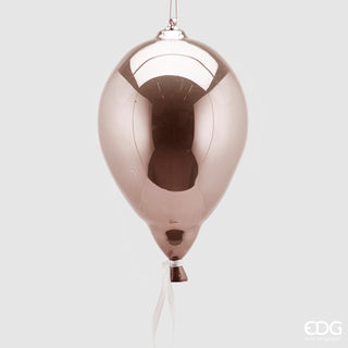 EDG Enzo De Gasperi Weihnachtsbaum-Ballondekoration aus rosa Glas, H 32 cm