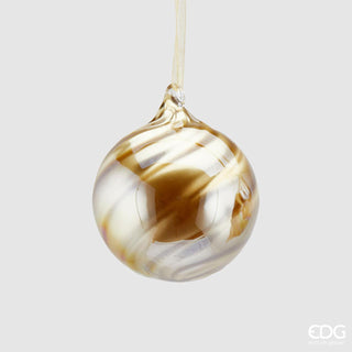 EDG Enzo De Gasperi Bola de Navidad de Cristal en Espiral D10 cm Oro