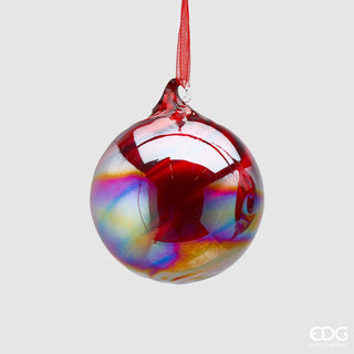 EDG Enzo De Gasperi Bola de Navidad de Cristal en Espiral D10 cm Borgoña