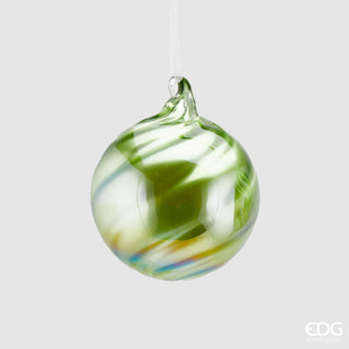 EDG Enzo De Gasperi Bola de Navidad de Cristal en Espiral D10 cm Verde