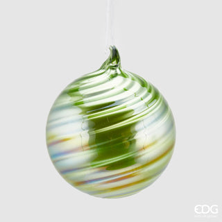 EDG Enzo De Gasperi Spiral Glass Christmas Bauble D12 cm Green