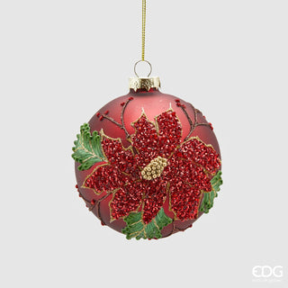 EDG Enzo De Gasperi Bola de Navidad de Cristal Estrella de Navidad con Perlas D10 cm