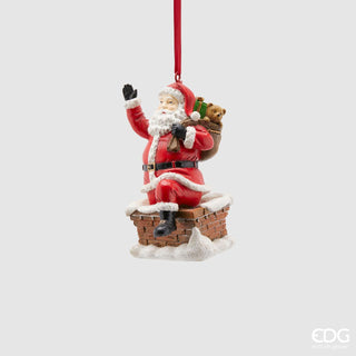 EDG Enzo De Gasperi Decorazione Babbo Natale con Camino H11 cm