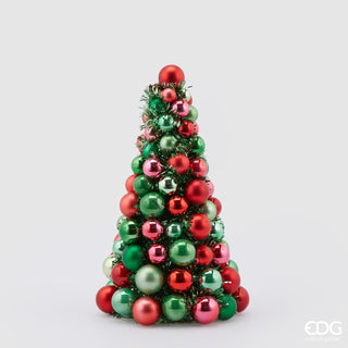EDG Enzo De Gasperi Bolas de Navidad con forma de cono para árbol de Navidad, altura 33, profundidad 20 cm, multicolor