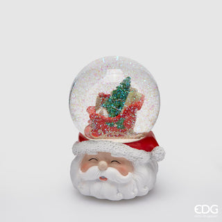 EDG Enzo De Gasperi Water Sphere Music Box Santa with Sleigh H14 D11 cm