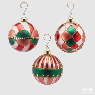 EDG Enzo de Gasperi - Juego de 3 bolas decorativas de cristal de circo D10 cm