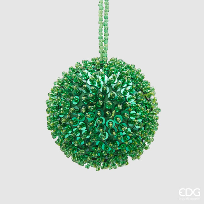 EDG Enzo De Gasperi Pallina di Natale Perline D10 cm Verde