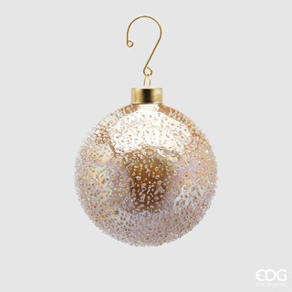 EDG Enzo De Gasperi Christmas Bauble in Microbubble Glass D10 Gold