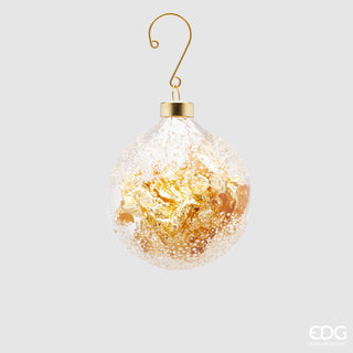 EDG Enzo de Gasperi Gold Foil glass Christmas bauble D8 cm
