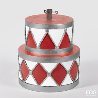 EDG Enzo de Gasperi Christmas Tree Drum Base H49 cm D45cm White Red