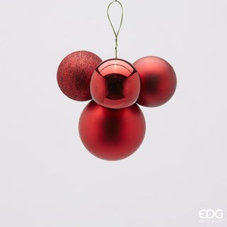 EDG Enzo de Gasperi Palline di Natale Decorazione Grappolo 4 pezzi Bordeaux