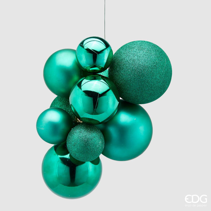EDG Enzo de Gasperi Palline di Natale Decorazione Grappolo 10 pezzi Verde Smeraldo