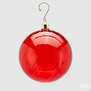 EDG Enzo De Gasperi Vortex Glass Christmas Ball D10 Red