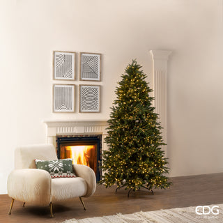 EDG Enzo de Gasperi Albero di Natale Pino Cristallo 210 cm Natural con 1900 Mini Led