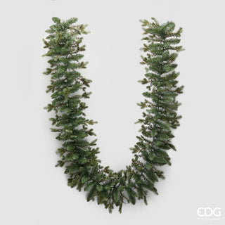 EDG Enzo De Gasperi Girlande aus Kiefernholz, silberfarben, mit 170 mm Durchmesser, H270 cm