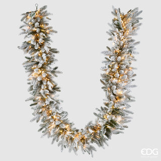 EDG Enzo De Gasperi Festone Pino Cortina Innevato con 400 Mini Led 270 cm