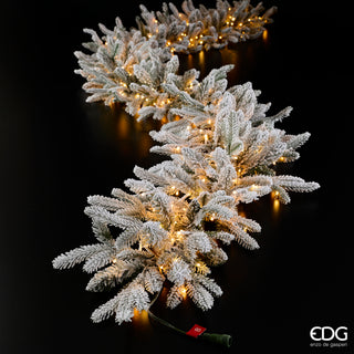 EDG Enzo De Gasperi Festone Pino Cortina Innevato con 400 Mini Led 270 cm